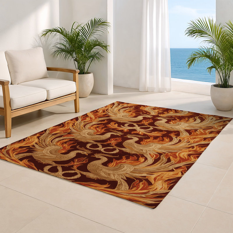 French Brown Indoor and Outdoor Area Rug, Rectangle 2' x 3'
