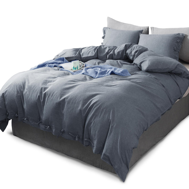 Duvet Cover, King Duvet Cover + 2 Shams, Light Gray