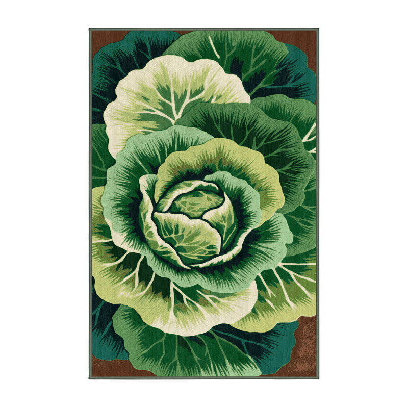 Washable Chinese Cabbage Napa Vegetables Area Rug, Rectangle 3' x 5'