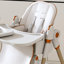 High Chair With - Tip Base, Five Point Belt, Silent Lockable Wheels, Comfort Design, White Multi Functional Foldable Feeding For 6 Months To Years, Tray, 5 Level Adjustment-877522925