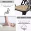 Chaise de patio en aluminium coulé 4 pièces avec cadre noir et coussins blanc cassé-172694719