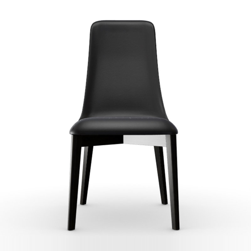 Etoile Upholstered Dining Chair with Wooden Legs, Taupe, Graphite