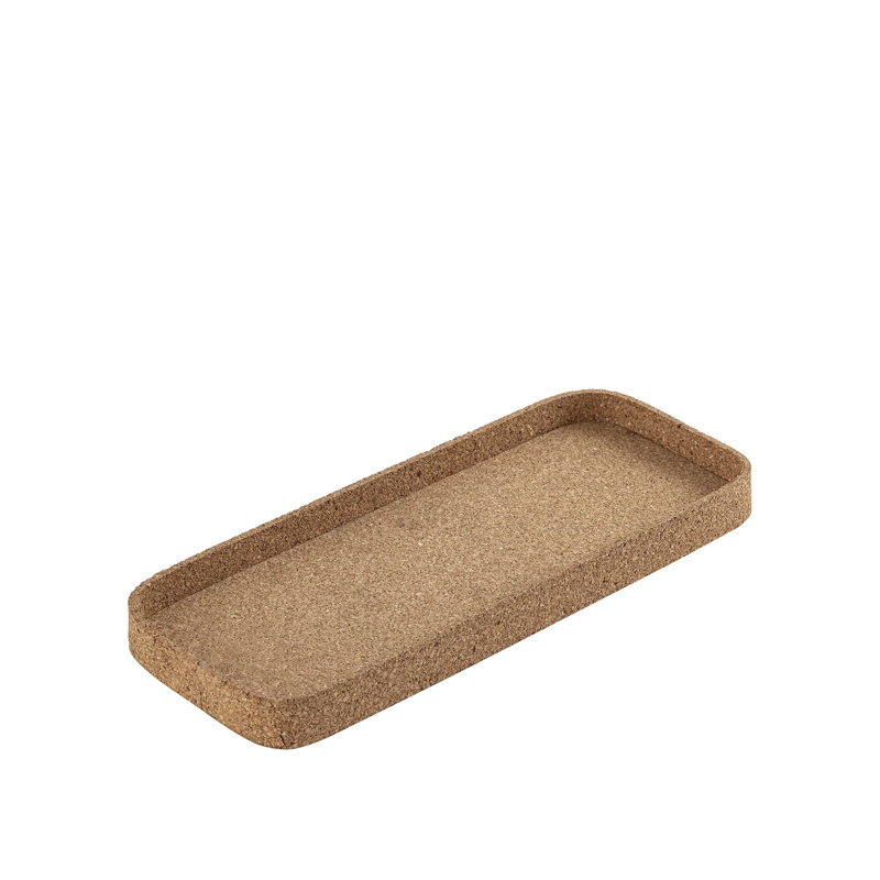 Grand plateau rectangulaire en liège, L 6,5 po x P 15,5 po x H 1,25 po