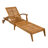Outdoor solid wood Adjustable Recliner with wheels and foldable side table set (1 Recliner and 1 side table)