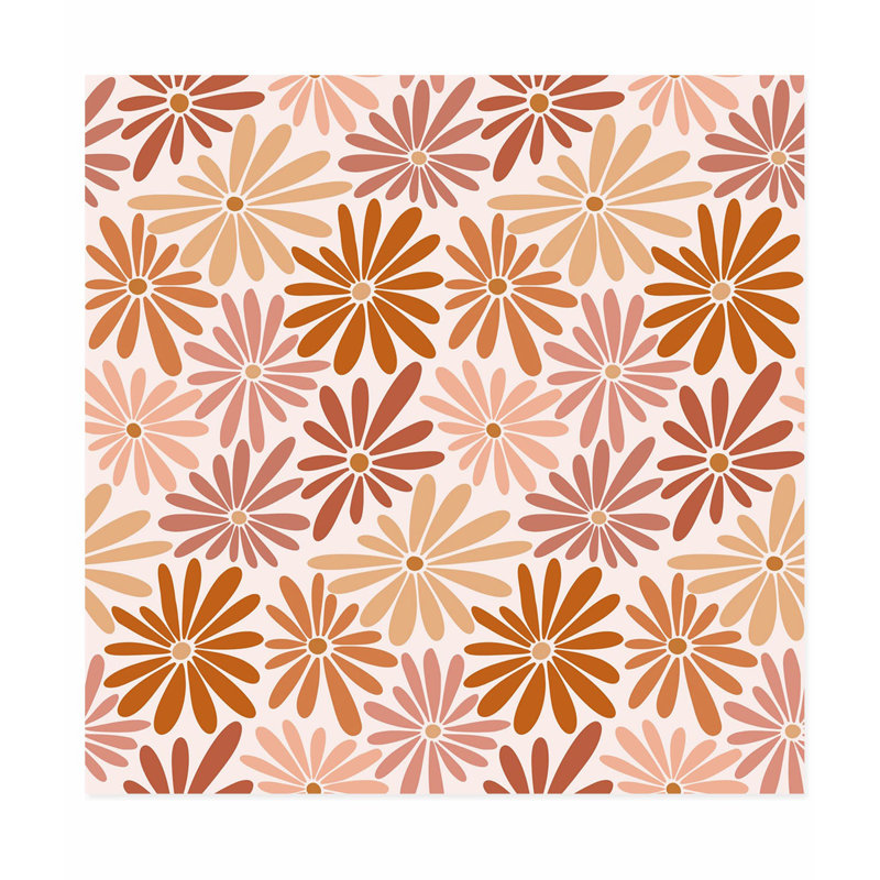 Floral rétro, fleurs VI, rétro, reproduction d'art non encadrée