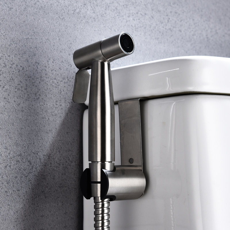 Toilet Handheld Bidet - Hygienic Butt Cleansing Quality Customize Spray Rapid Rust And Corrosion Trait Silver Metal Stick Sanitizing Feature Control Power Quickly Rust Corrosion Attribute Coil