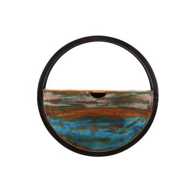 Valeri Circle Accent Shelf with Drawer