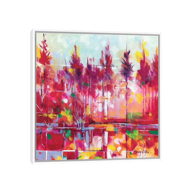 Meadowcliff Delight by Doug Eaton - Painting on Canvas, 45.72 cm H x 45.72 cm W, White Framed