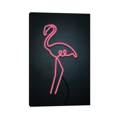 Neon Flamingo by Emanuela Carratoni - Print on Canvas