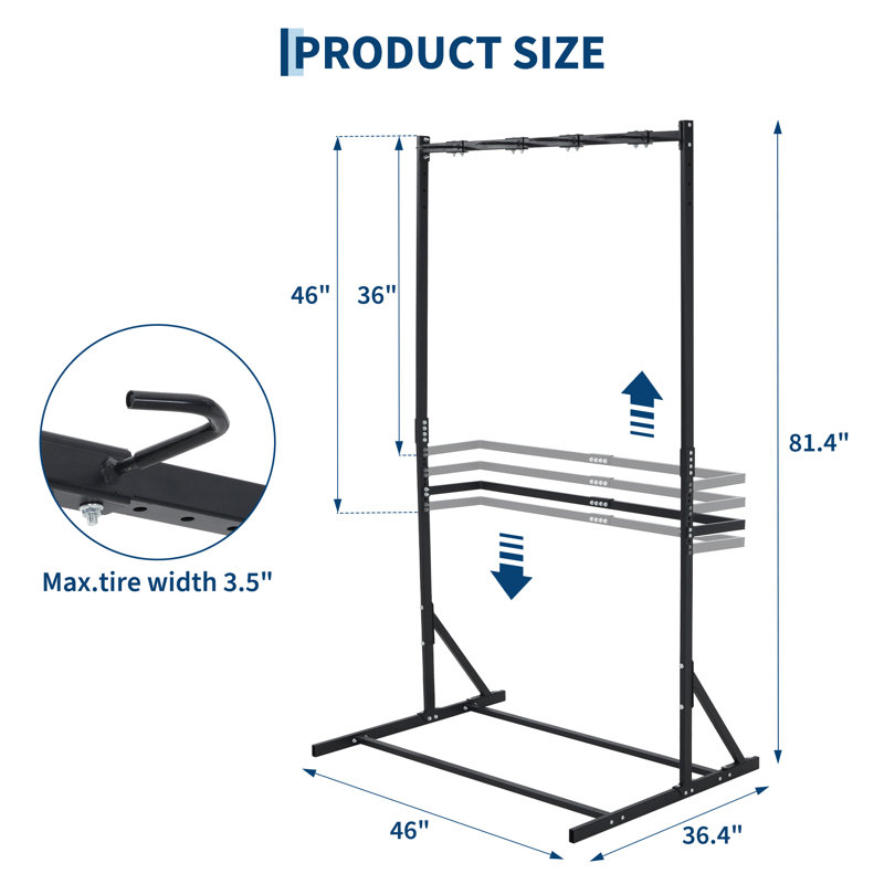 Support à vélo autoportant pour 4 vélos – Support de rangement au sol robuste, sans fixation murale, peut supporter jusqu'à 136 kg