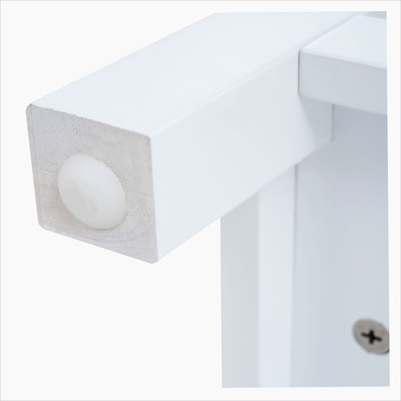 White and Gold 30" Bathroom Vanity Cabinet with Open Storage