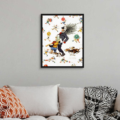 Norman Rockwell " Bringing Home The Tree " by Norman Rockwell Painting Print