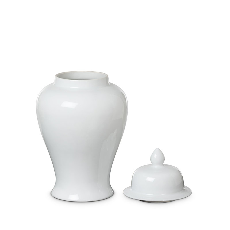 Imperial Ceramic Ginger Jar, Indigo, Small, 15.35" H x 8.26" W x 8.26" D, 35 pieces, Ivory