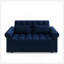 Canapé-lit avec causeuse Loveseat, dossier réglable bleu