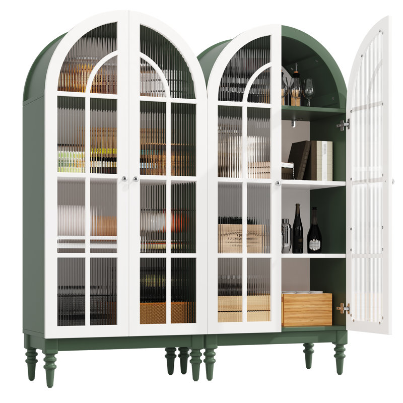 76 cm W Display Cabinet, Green