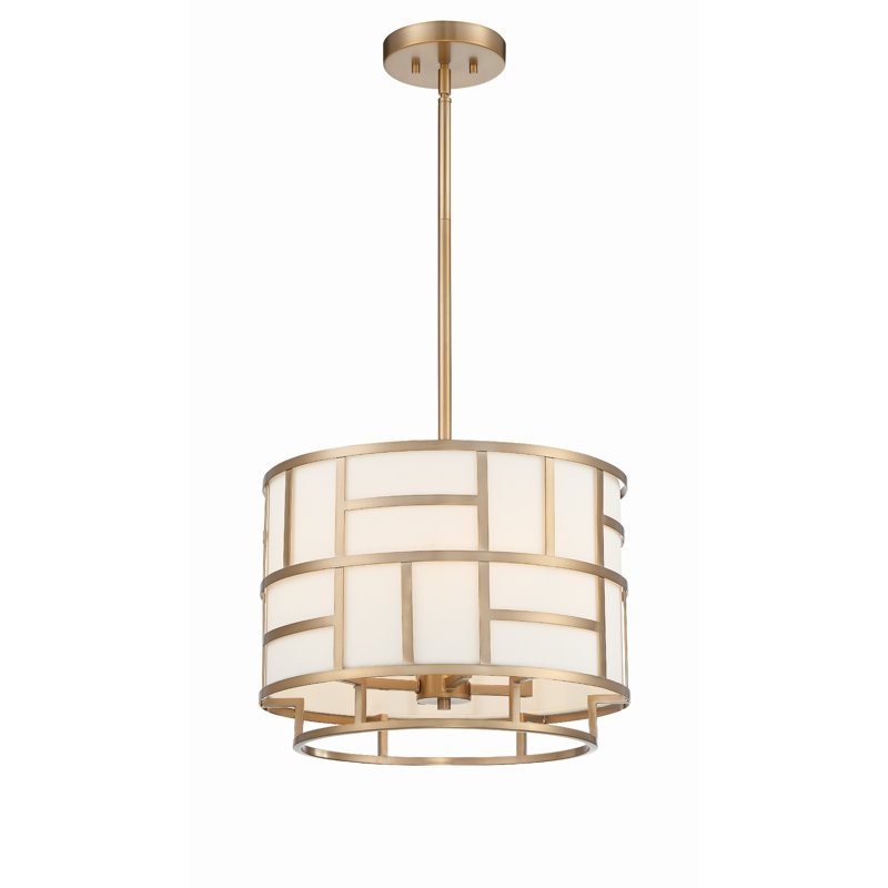 Abbeville 4 - Light Dimmable Drum Chandelier, Gold