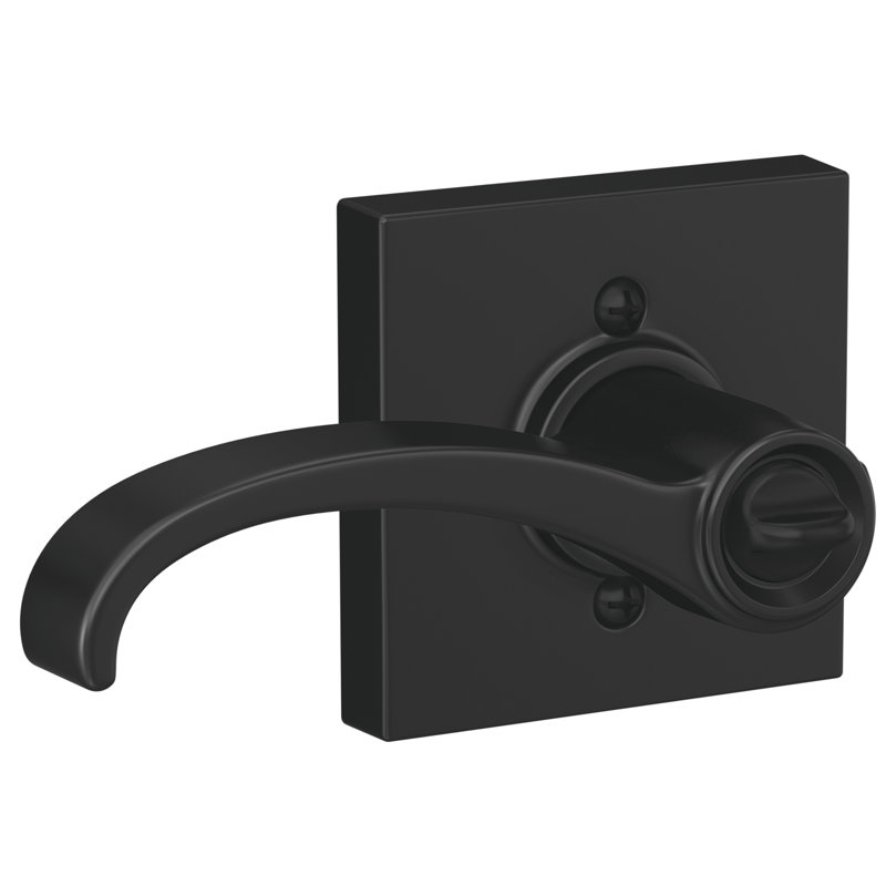 Whitney Keyed Entry Lever with Collins Trim, Matte Black