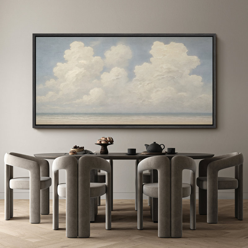 Grande impression sur toile encadrée, impression de paysage de ciel nuageux pour la nature, Noir, H 30 po x l 60 po
