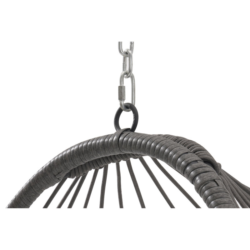 Dark Gray Outdoor Hanging Chair - Egg Swing For Patio, Mall, Leisure Facilities With Waterproof Cushion In Deep Garden, Courtyard, Basement Frame