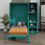 Lit escamotable mural simple avec bibliothèque, armoire supérieure, bureau extensible et rangement latéral-288575071