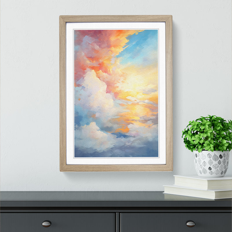 Single Picture Frame Print on Wood, Oak Framed, 34cm H x 25cm W