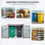 La poubelle contient 2 poubelles en métal pour le rangement des ordures, en acier inoxydable galvanisé, une remise pour la cour de jardin grise