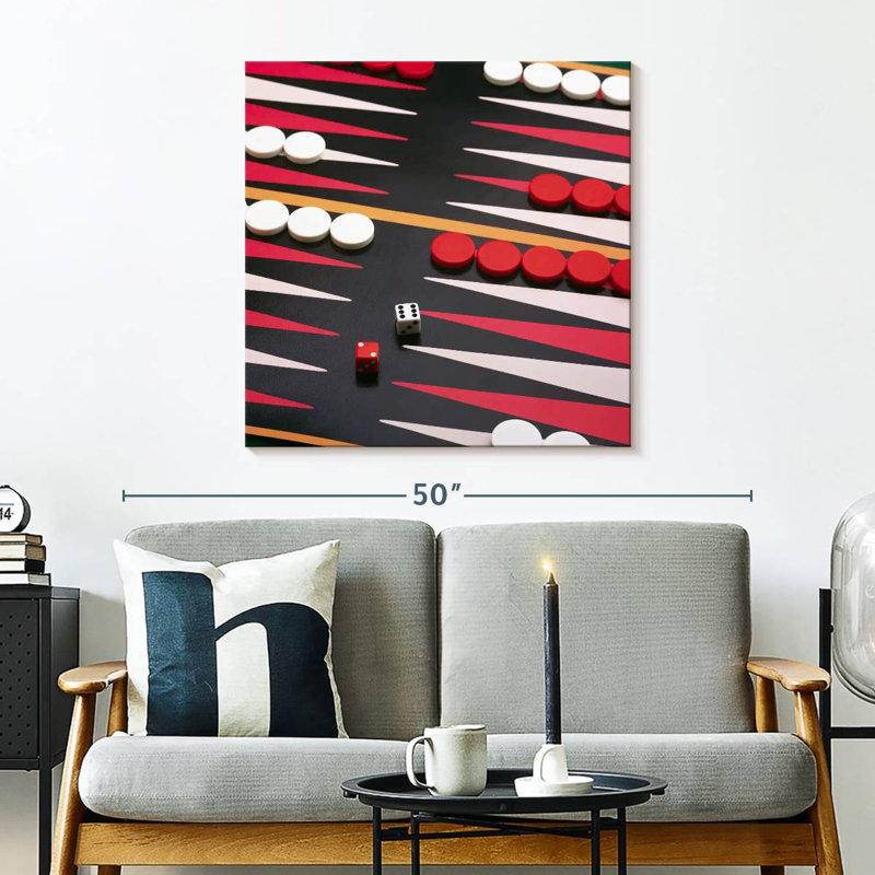 Senne Playing Backgammon, 30" H x 30" W