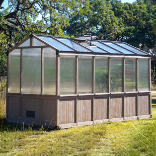 6 Ft. X 12 Ft. Wooden Greenhouse,Cedar Wood And Polycarbonate Walk-In Outdoor Greenhouse With Inner Plants Shelves