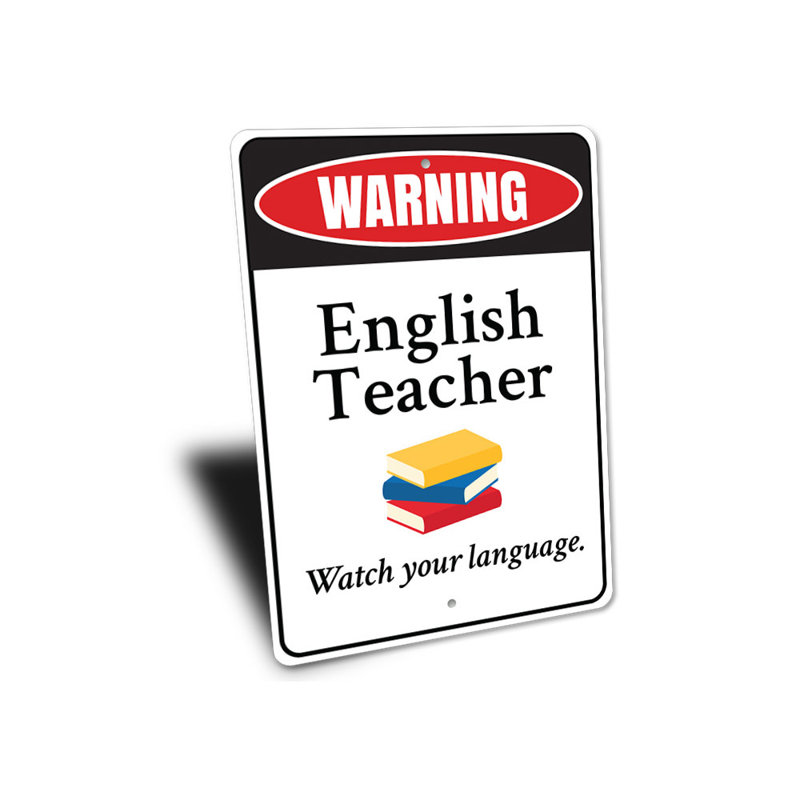 Plaque en aluminium English Teacher, H 14 po x l 10 po x P 0,04 po