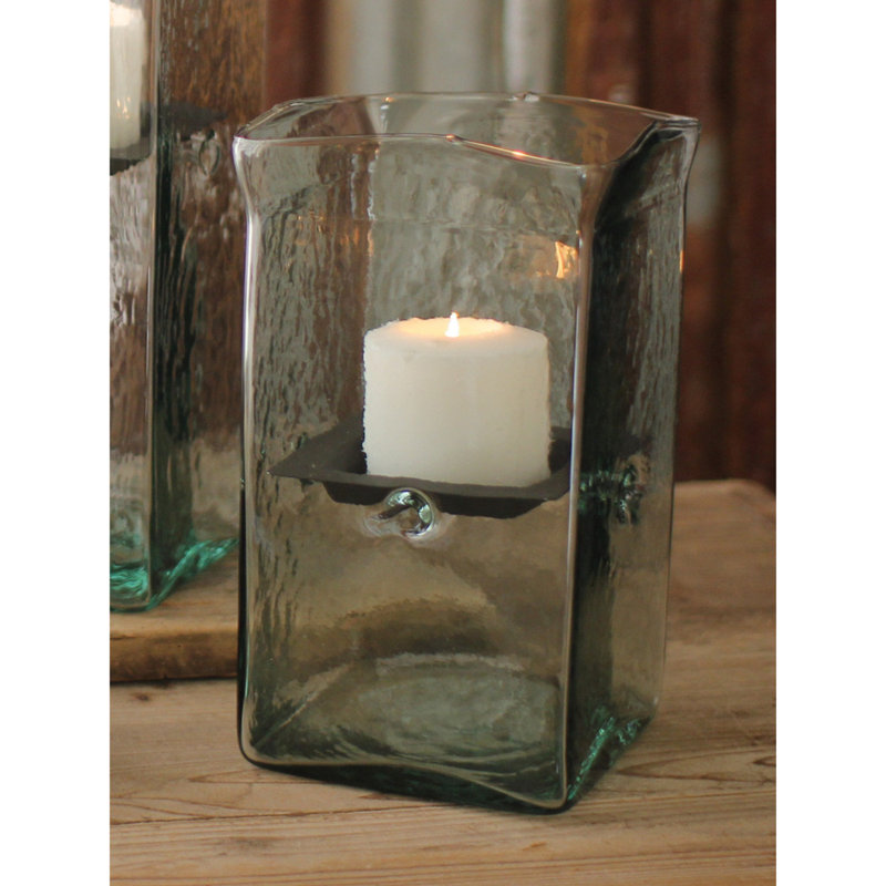Small White Ceramic Hanging Hurricane Candle Holder