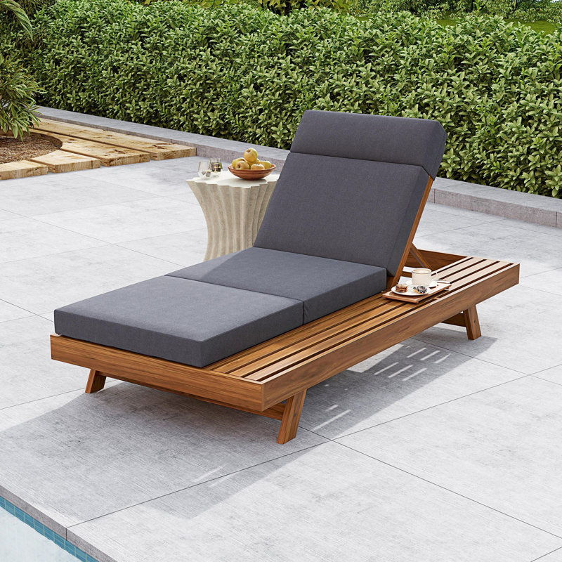 Ensemble de méridienne avec repose-tête et coussins (3 fois et 4 pouces), espace disponible d'un côté, Gris foncé