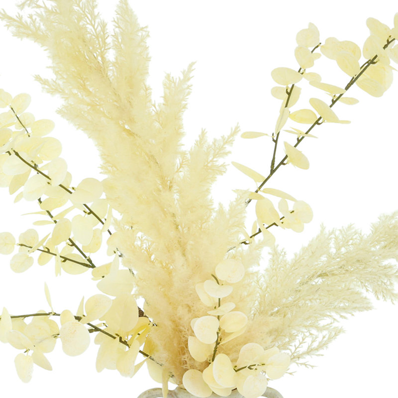 Pampas and Eucalyptus Arrangement in Ceramic Vase