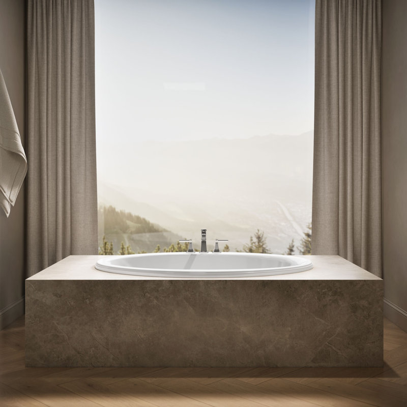 Sunward® 60" x 42" Drop In Soaking Bathtub, White