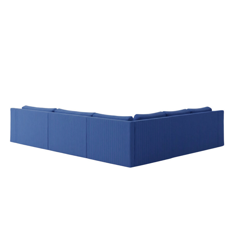 Canapé modulaire en L réversible Elevate, Cobalt Striped Hemp Blend