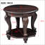 Table de bout ronde 22 pouces à deux tons, table d'appoint en bois massif avec tablette pour le salon, assemblage facile, finition espresso