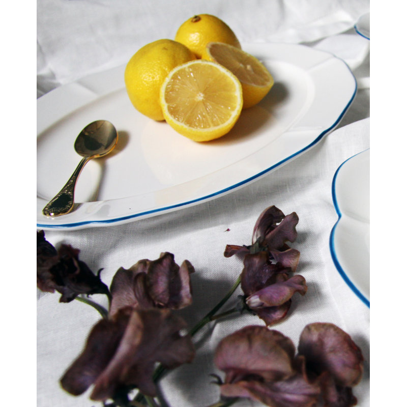 Amelie Bone China Platter, Royal Blue