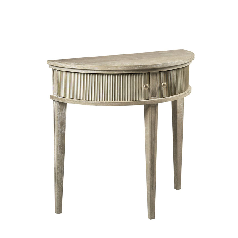 Table récupérée de 31 po - Porte cannelée et base en bois massif texturé