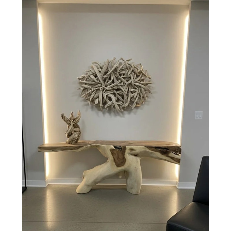 Natural Wood Reclaimed Root Console Table