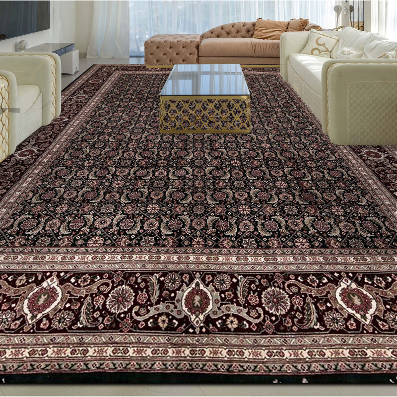 High-Quality Hand-Knotted Green And Red Area Rug