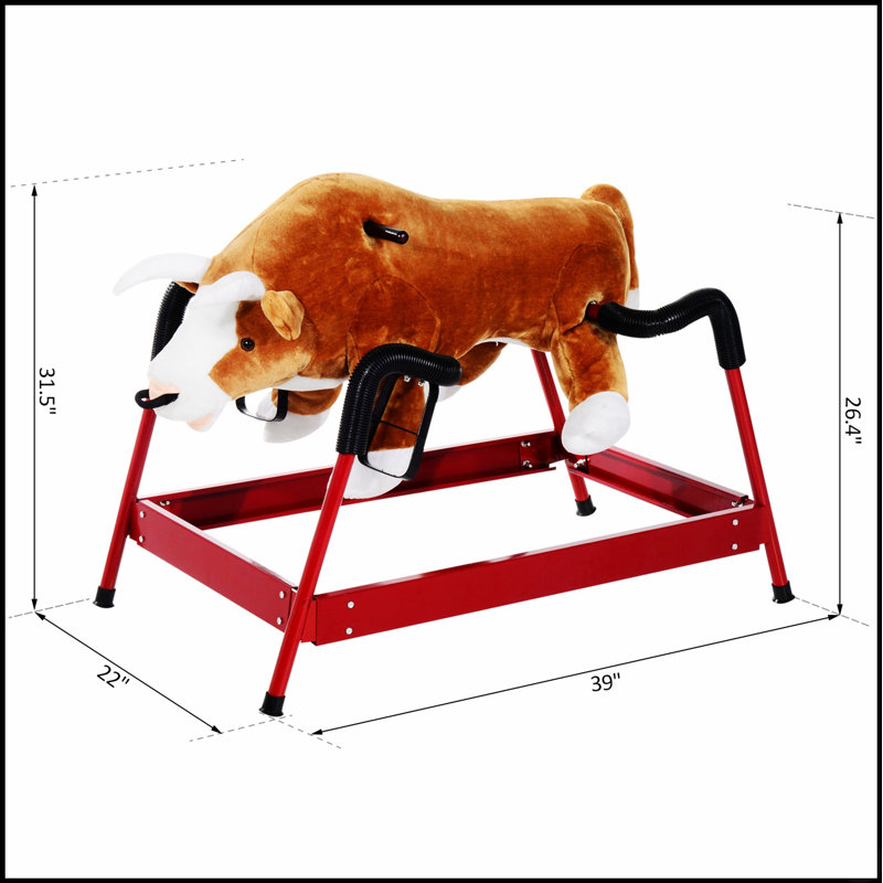 Cheval à bascule pour enfants avec rebords arrondis lisses pour un rebond sécuritaire et joyeux, idéal pour les jeux intérieurs et extérieurs.