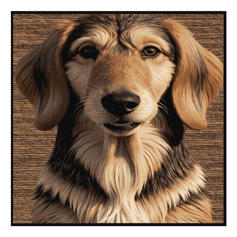 Washable Otterhound Dogs Area Rug, Square 5'
