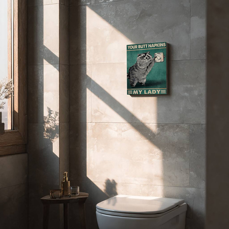 Your Your Napkins My Lady Raccoon - impression sur toile tendue, H 14 po x l 11 po x P 1,25 po