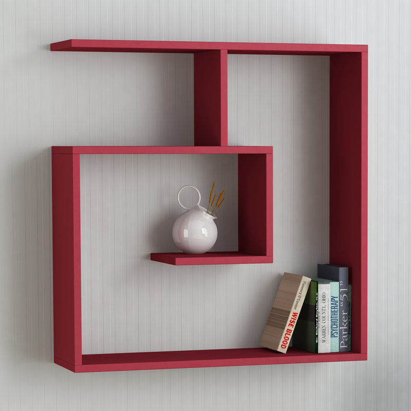 3 Piece Floating Shelf, Burgundy