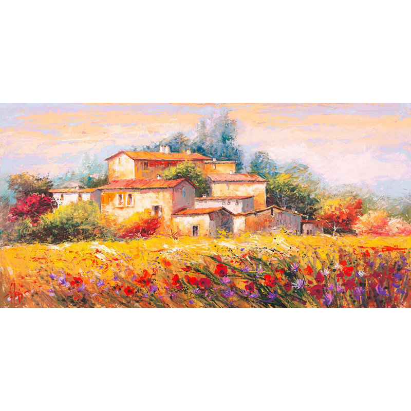 Summer Fields by Luigi Florio - Wrapped Canvas Painting, 60cm H x 120cm W x 4cm D