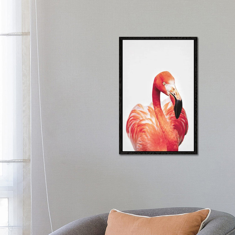Flamingo by Sisi & Seb - Floater Frame Gallery-Wrapped Canvas Giclée on Canvas, Black