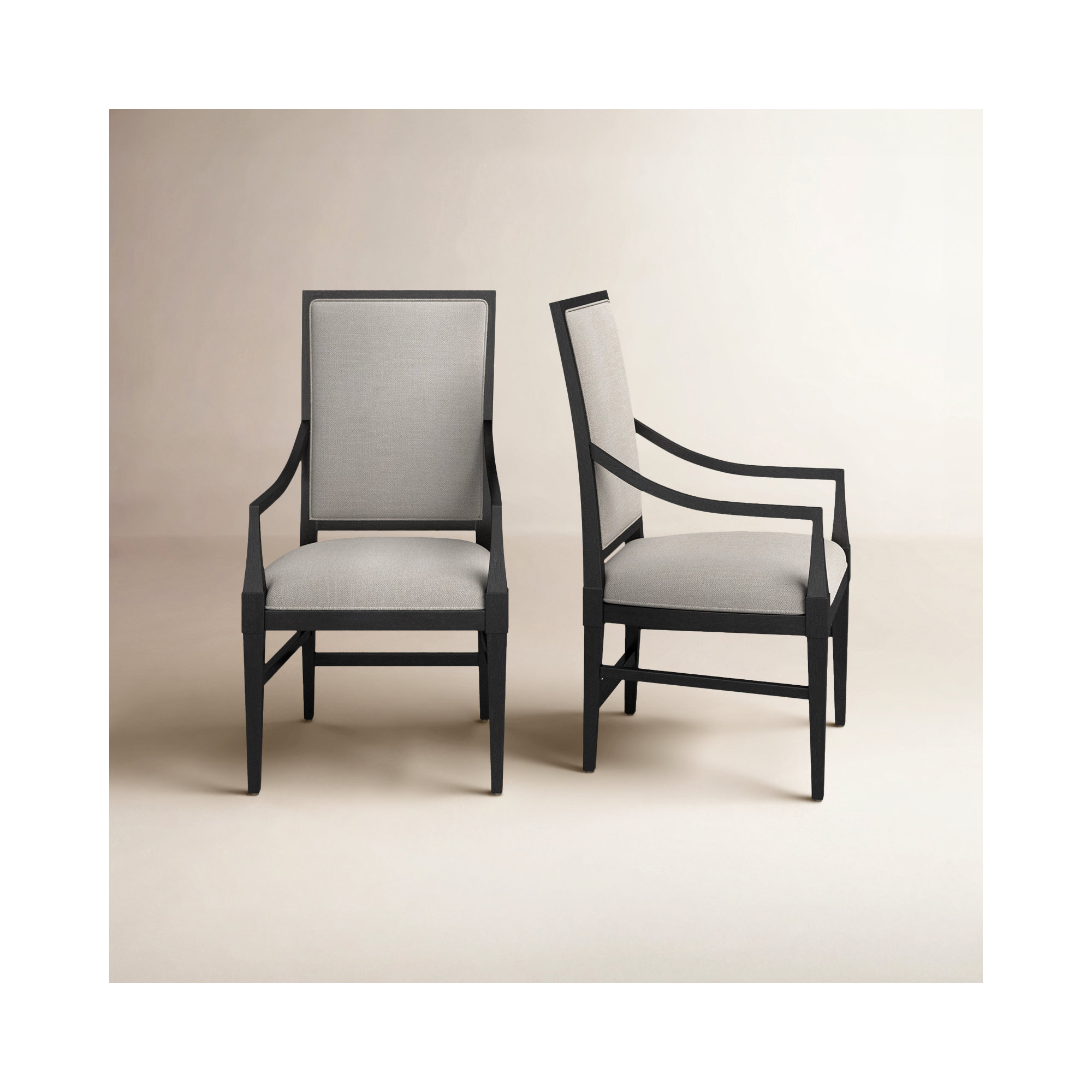 Nadine Upholstered Arm Chair, Black