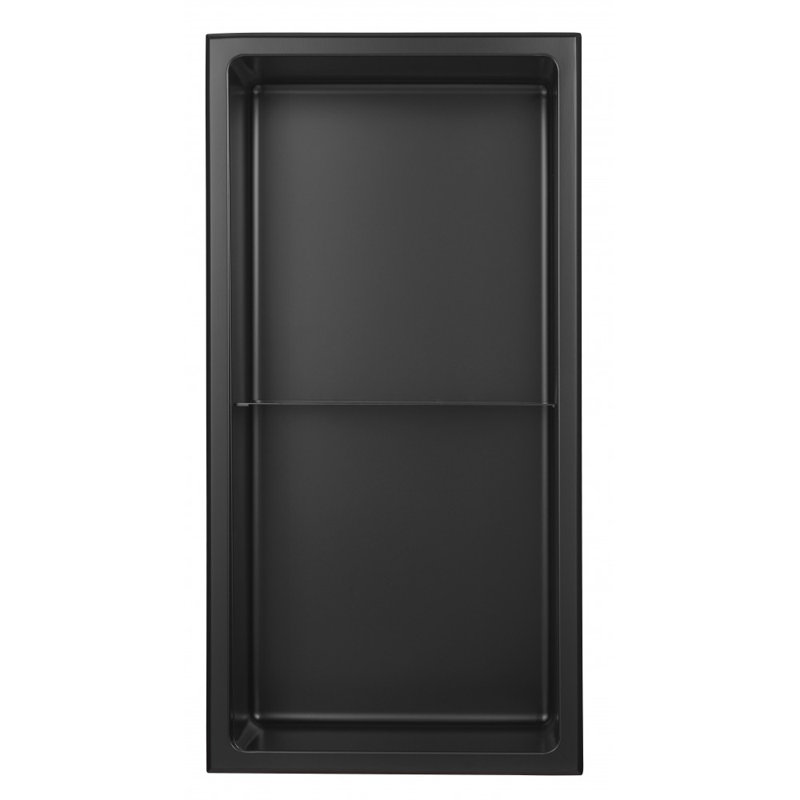 Niche de douche à double section, Noir mat