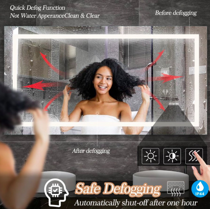 32"x60" LED Mirror Light Bathroom, 60" x 32", Vertical