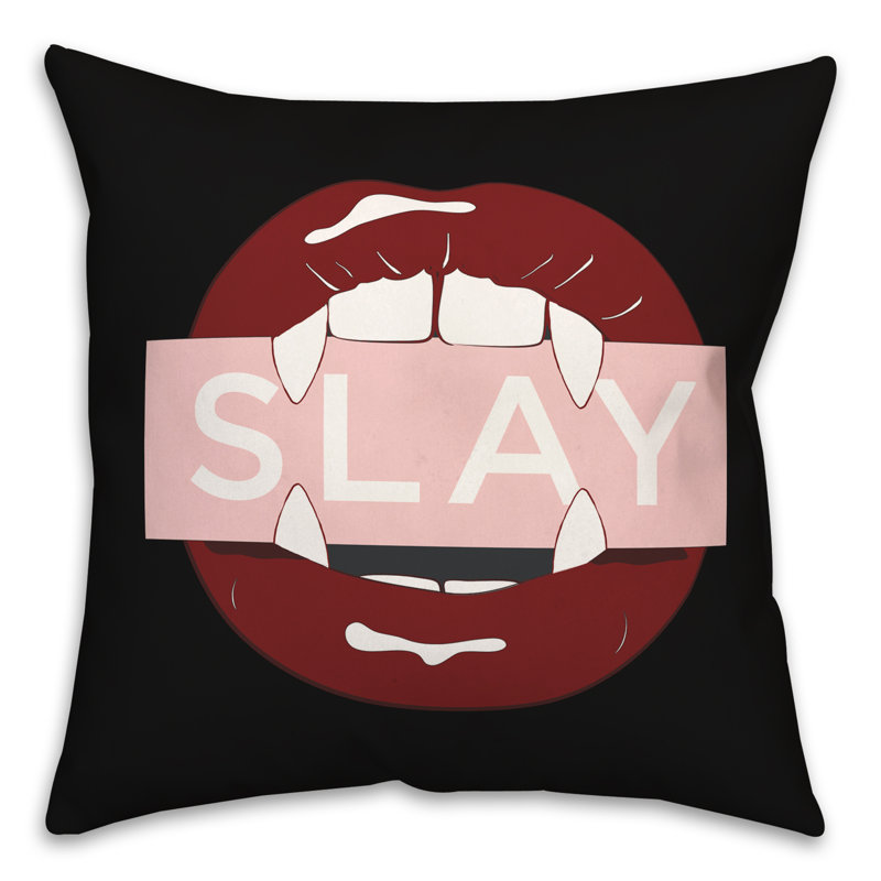  Housse et insert de coussin carré Slay Fangs, 16" x 16"