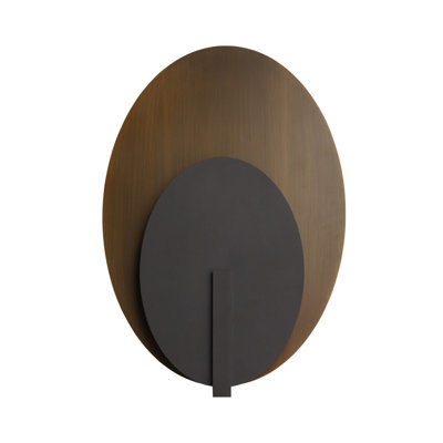 Avenue Outdoor 17"h Oval 3-cct Led Wall Sconce In Dark Bronze/dark Gold